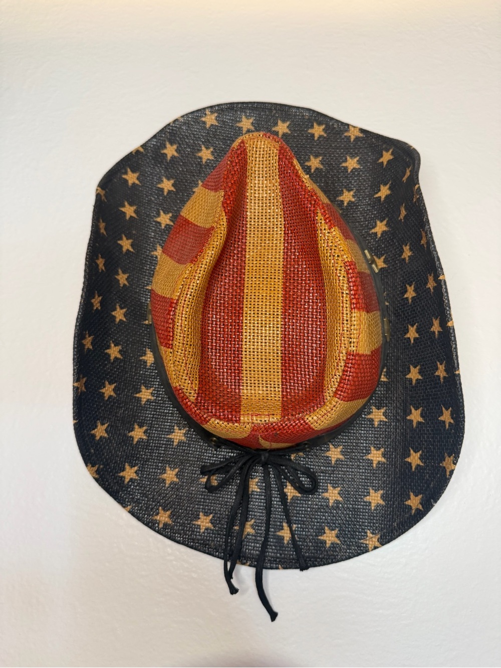 Patriotic Western Straw Hat with Star Pattern